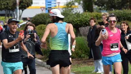 Guillaume de Lustrac, au marathon de la Drôme de Saint-Paul-lès-Romans, le 23 avril 2023. (LAURE MARTINEZ)