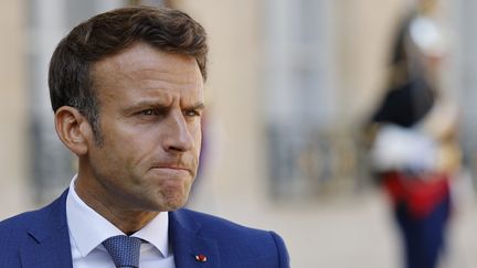 Emmanuel Macron, le 29 août 2022. (LUDOVIC MARIN / AFP)