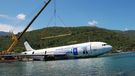 L'Airbus A300, a été déposé au fond de la mer, samedi 4 juin 2016, au large du site populaire de Kusadasi, dans la province d'Aydin (Turquie). (NECIP UYANIK / ANADOLU AGENCY)