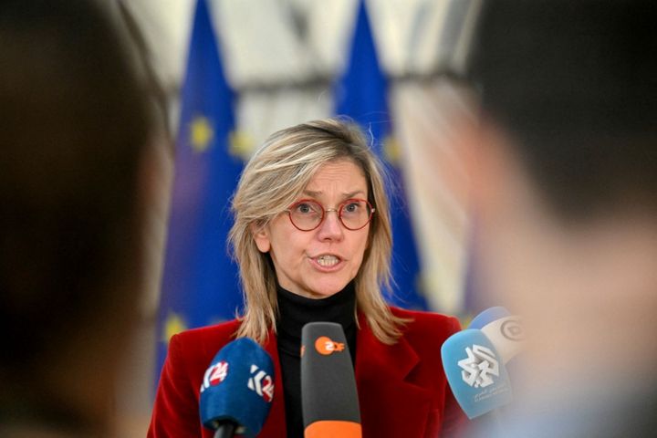 Agnès Pannier-Runacher, le 16 décembre 2024, à Paris. (NICOLAS TUCAT / AFP)