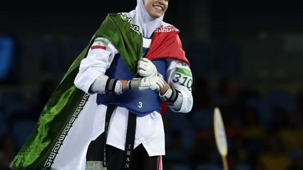 Kimia Alizadeh Zenoorin après sa médaille historique en Taekwondo (ROBERT F. BUKATY/AP/SIPA / AP)