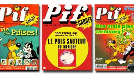 Trois "unes" célèbres du journal Pif Gadget
 (DR)