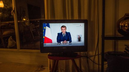 Déclaration d'Emmanuel Macron le 28 octobre 2020. (SADAK SOUICI / LE PICTORIUM / MAXPPP)