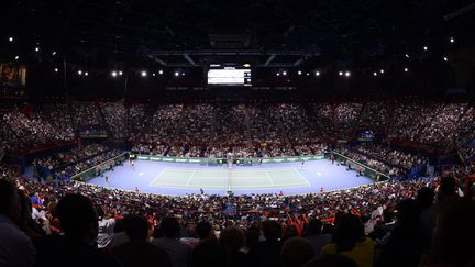 Vue d'ensemble du&nbsp;Palais omnisport de Bercy, &agrave; Paris, lors des Masters de tennis, le 3 novembre 2013. (JULIEN CROSNIER / DPPI MEDIA / AFP)