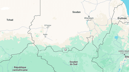 La région d'Abiey, zone disputée entre le Soudan et le Soudan du Sud. (GOOGLE MAPS)