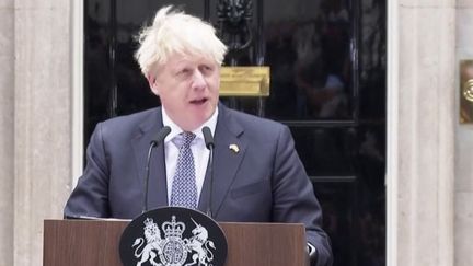 L'ancien Premier ministre britannique Boris Johnson a&nbsp;annoncé dimanche 23 octobre&nbsp;son retrait de la course à la présidence du Parti conservateur. (CAPTURE ECRAN FRANCE 2)