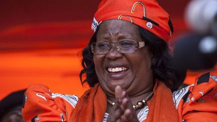 L'ex-présidente malawite Joyce Banda assiste à un rassemblement pour le Parti du peuple (PP) dans sa ville natale au lendemain de son retour d'exil volontaire, le 29 avril 2018 à Zomba, au Malawi. (AMOS GUMULIRA / AFP)