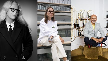 Les trois présidents de la 36e édition du Festival de hyères 2021 : Dominique Issermann,&nbsp;Louise Trotter et Christian Louboutin (de gauche à droite) (Karl Lagerfeld, Anders Edström et Kate Martin)