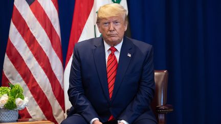 Le président américain Donald Trump lors d'une rencontre avec le Premier ministre irakien Adil Abdul-Mahdi à New York, le 24 septembre 2019. (SAUL LOEB / AFP)