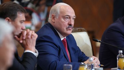 Belarusian President Alexander Lukashenko during a meeting in Shanghai, China, on July 4, 2024. (SERGEI SAVOSTYANOV / AFP)