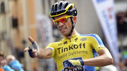 Alberto Contador (Tinkoff) dégaine (RAFA RIVAS / AFP)