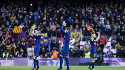 Les joueurs de Barcelone au Nou Camp (XAVIER BONILLA / NURPHOTO)