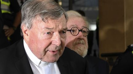 Le cardinal George Pell, lors de son audience à Melbourne, en Australie, le 1er mai 2018. (WILLIAM WEST / AFP)