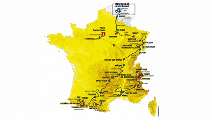 Le tracé de l'édition 2019 du Tour de France.&nbsp; (ASO / FRANCETV SPORTS)