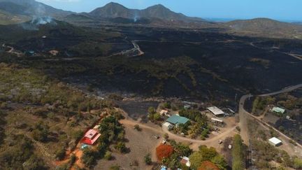 L'incendie de Koumac vu de drone le mercredi 9 janvier. (CHRISTOPHE CHALAYE)