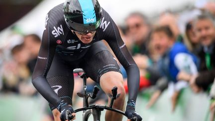 Le Britannique Christopher Froome (Sky) vêtu de sa tenue de contre-la-montre.