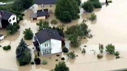 Une vue aérienne des inondations en Autriche (© France 2)