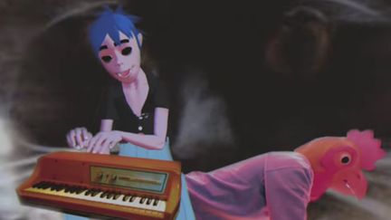 2D, l'un des personnages virtuels du groupe Gorillaz dans le clip de "Sleeping Powder".
 (saisie écran)