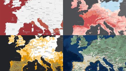 Cartes publiées par l'Agence européenne pour l'environnement. (AGENCE EUROPEENNE POUR L'ENVIRONNEMENT)