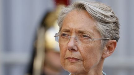 Elisabeth Borne, la nouvelle Première ministre, lors de sa nomination, à Matignon, le 16 mai 2022. (LUDOVIC MARIN / AFP)