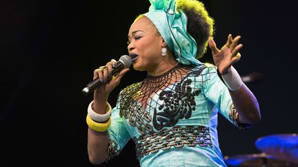 A voir sur Culturebox dans la page spéciale Journée de la femme, le concert d'Oumou Sangaré à Jazz sous les pommiers (la chanteuse est ici au WOMAD Festival en juillet 2017). 
 (Michael Jamison/Shutter/SIPA)