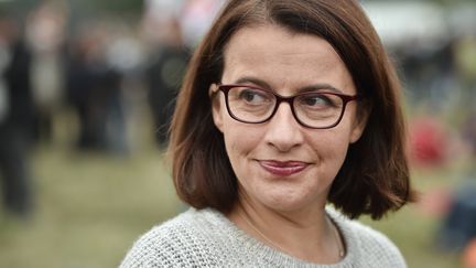 L'ancienne ministre&nbsp;Cécile Duflot participe à une manifestation le 8 octobre 2016 contre le projet de construction d'aéroport à Notre-Dame-des-Landes. (JEAN-SEBASTIEN EVRARD / AFP)