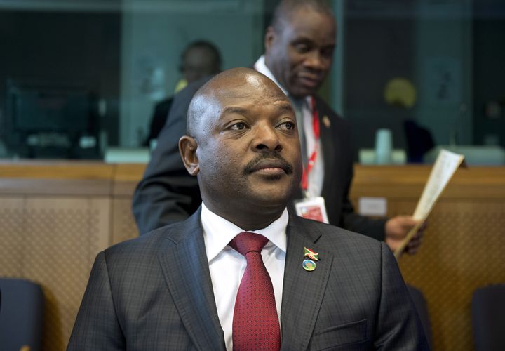 Le pr&eacute;sident Pierre Nkurunziza, &agrave; Bruxelles (Belgique), le 2 avril 2014. (ALAIN JOCARD / AFP)