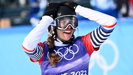 Chloé Trespeuch, vice-championne olympique de snowboard cross lors des Jeux de Pékin, mercredi 9 février 2022. (MARCO BERTORELLO / AFP)