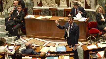 Le Premier ministre, Manuel Valls, le 29 avril 2014 &agrave; l'Assembl&eacute;e nationale. (ERIC FEFERBERG / AFP)