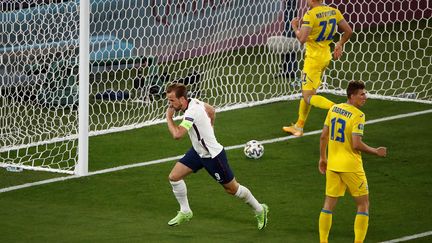 Harry Kane, buteur face à l'Ukraine lors du quart de finale de l'Euro, samedi 3 juillet 2021. (ALESSANDRO GAROFALO / POOL)