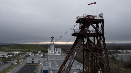 Vue aérienne  du centre de stockage de déchets dangereux Stocamine à Wittelsheim (Haut-Rhin), le 11 janvier 2023. (SEBASTIEN BOZON / AFP)