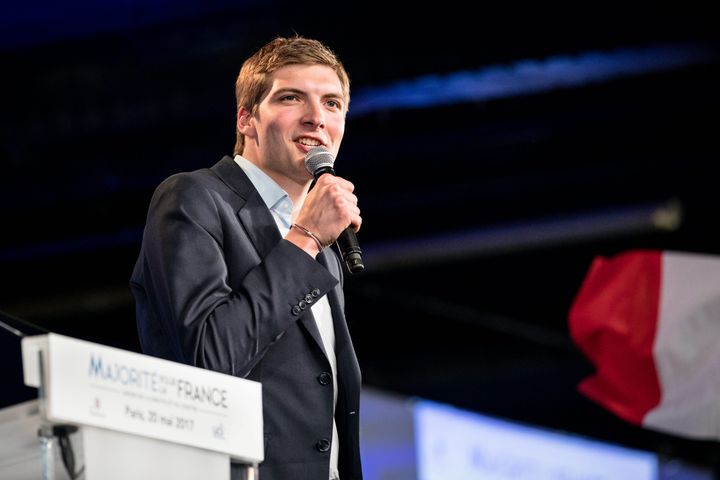 Robin Reda participe à un meeting de soutien aux candidats Les Républicains aux législatives, le 20 mai 2017, à Paris. (MAXPPP)