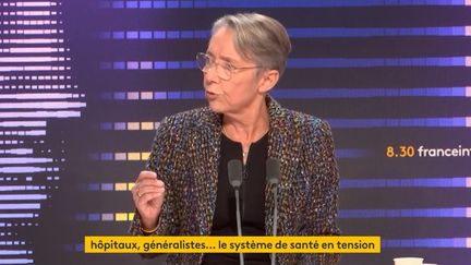 La Première ministre Élisabeth Borne, le 3 janvier 2023 sur franceinfo. (FRANCEINFO)