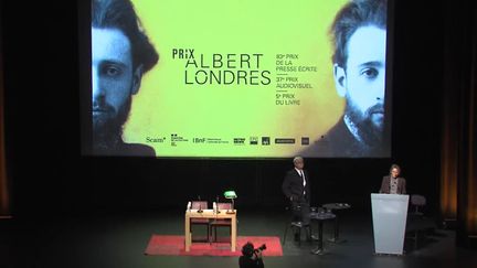 La remise du prix Albert-Londres, le 15 novembre 2021, à la Bibliothèque nationale de France. (BNF / YOUTUBE)