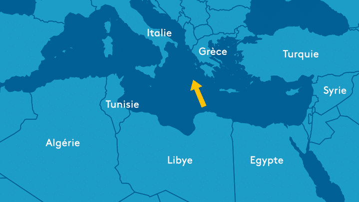 Les départs de bateaux de migrants se font de plus en plus depuis l'est de la Libye, ce qui allonge la distance des traversées vers l'Italie. (FRANCEINFO)