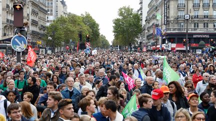 Manifestation des anti-PMA pour toutes à Paris, le 6 octobre 2019. (LAURE BOYER / HANS LUCAS)