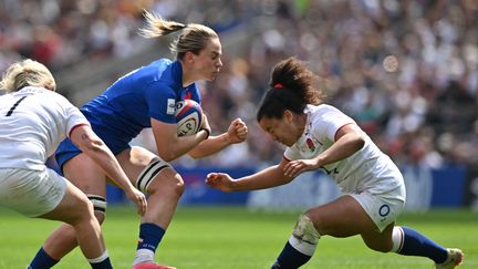 La Française Romane Ménager, lors du match à Twickenham contre l'Angleterre, le 29 avril 2023. (GLYN KIRK / AFP)