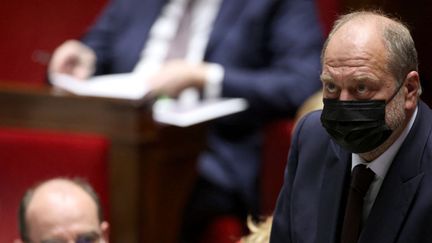 Eric Dupond-Moretti, le ministre de la Justice, à l'Assemblée nationale, le 18 mai 2021. (THOMAS COEX / AFP)