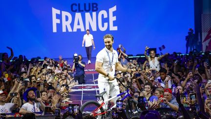 Le médaillé de bronze au BMX freestyle park aux Jeux de Paris, Anthony Jeanjean, le 31 juillet 2024. (VALROFF LAURENE / KMSP)