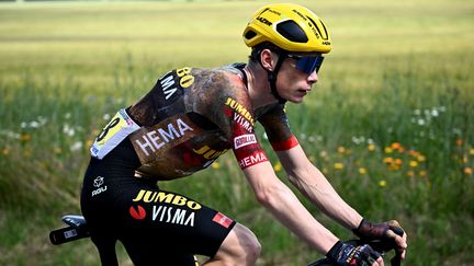 Jonas Vingegaard (Jumbo-Visma), le 3 juillet 2022 lors de la troisième étape du Tour de France. (ANNE-CHRISTINE POUJOULAT / AFP)