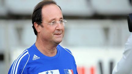 François Hollande sous le maillot des Bleus