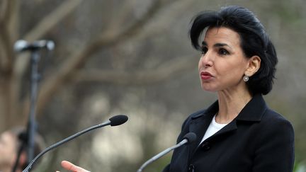 La maire du 7e arrondissement de Paris, Rachida Dati, lors d'un discours dans la capitale, le 17 janvier 2014. (KENZO TRIBOUILLARD / AFP)