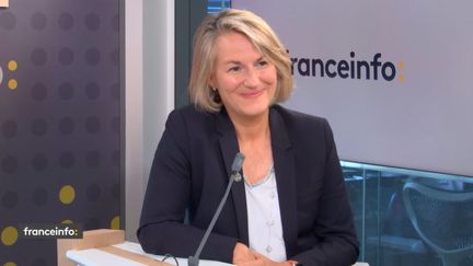 Anne Rigail, directrice générale de la compagnie Air France, invitée de franceinfo le 29 septembre 2021. (FRANCEINFO)