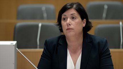 Pernelle Richardot, tête de liste socialiste dans le Bas-Rhin lors des régionales, le 16 octobre 2015 à Strasbourg.&nbsp; (FREDERICK FLORIN / AFP)