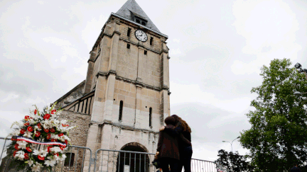 &nbsp; (Le père Jacques Hamel a été assassiné dans son église par deux terroristes se revendiquant du groupe Etat islamique © AFP/Charly Triballeau)