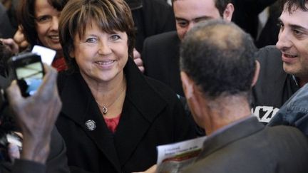 Martine Aubry à Montreuil à J-2 avant le 2e tour de la primaire (MIGUEL MEDINA / AFP)