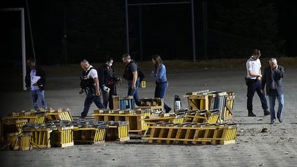 Sur le site de l'accident lors du feu d'artifice à Cholet (Maine-et-Loire), le 14 juillet 2022.&nbsp; (MAXPPP)