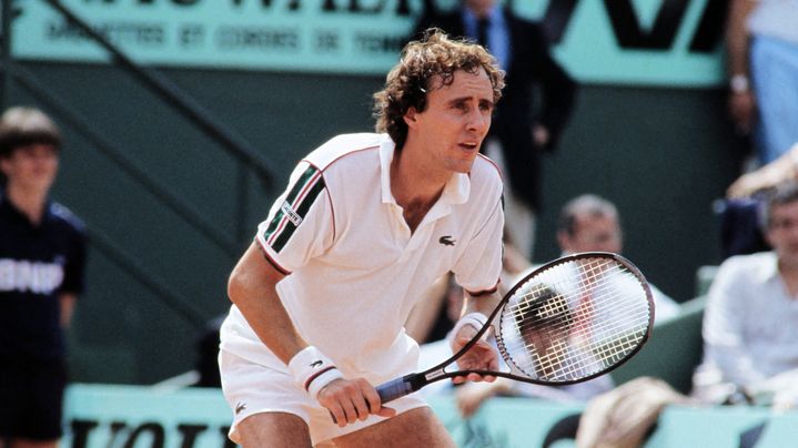 Christophe Roger-Vasselin lors d'un match de tennis à Roland-Garros à Paris, en mai 1983. (STR / AFP)