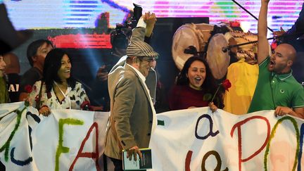 L'ancien chef des Farcs,&nbsp;Rodrigo Londoño, alias Timochenko, le 1er septembre 2017 à Bogota, en Colombie. (RAUL ARBOLEDA / AFP)