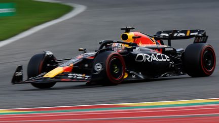 Max Verstappen (Red Bull) lors du Grand Prix de Belgique de Formule 1 sur le circuit de Spa-Francorchamps, le 30 juillet 2023 (KENZO TRIBOUILLARD / AFP)